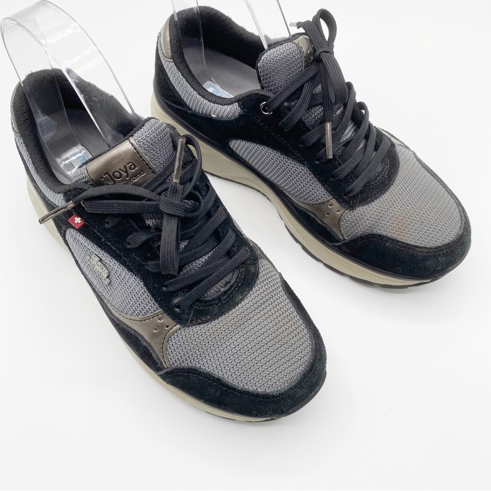 Joya Womens Switzerland Tina Silver Black LaceUp Orthopedic Size 6